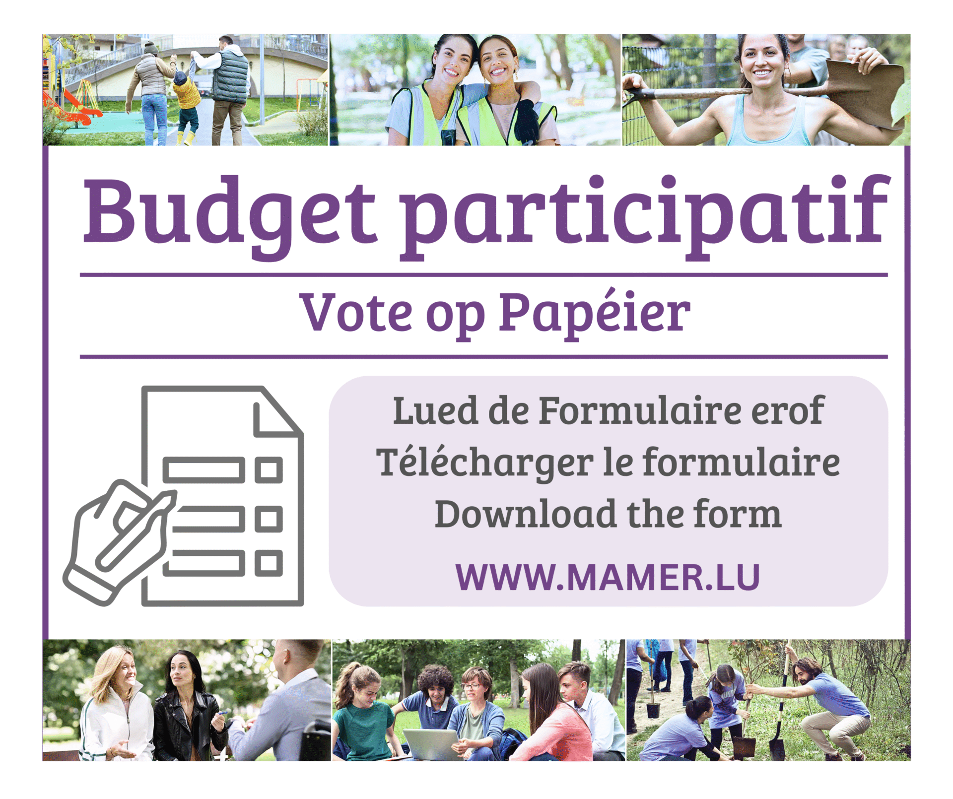 Budget participatif: votez sur formulaire papier