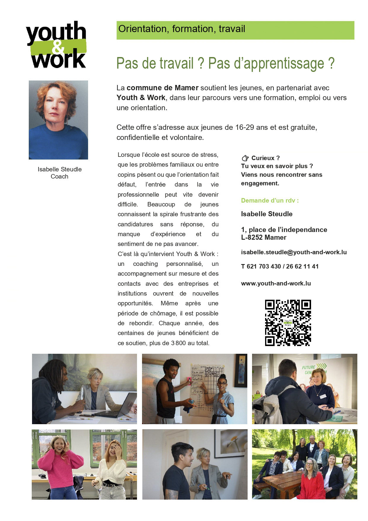 Un accompagnement pour les jeunes avec Youth and Work