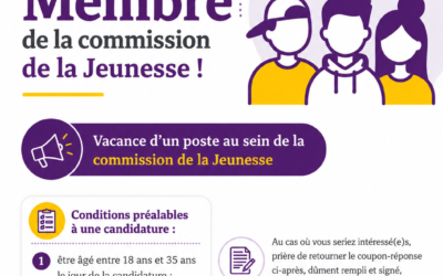 Appel à candidature: Rejoignez la commission de la Jeunesse