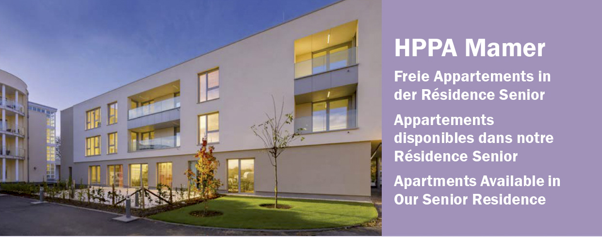 Appartements disponibles à la Résidence Senior du HPPA Mamer